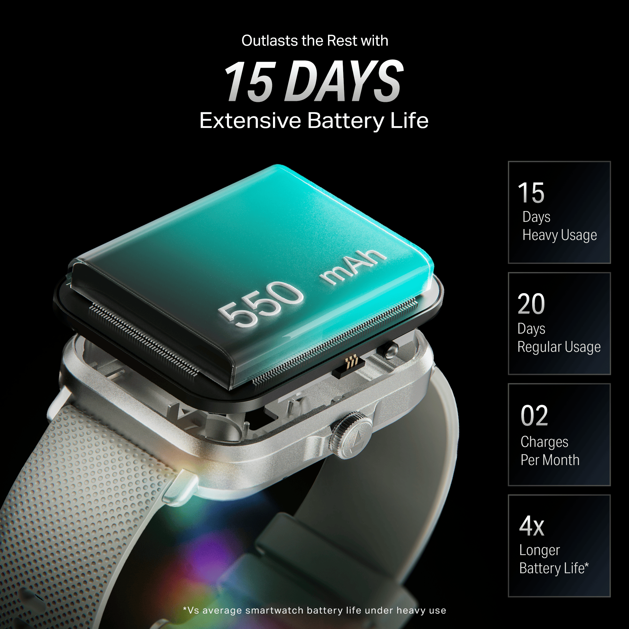 #Color_Silver Mist boAt Storm Infinity Smartwatch