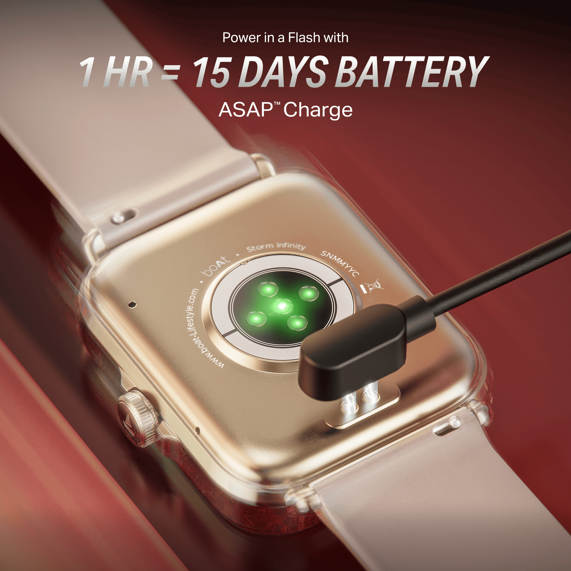 #Color_Cherry Blossom boAt Storm Infinity Smartwatch