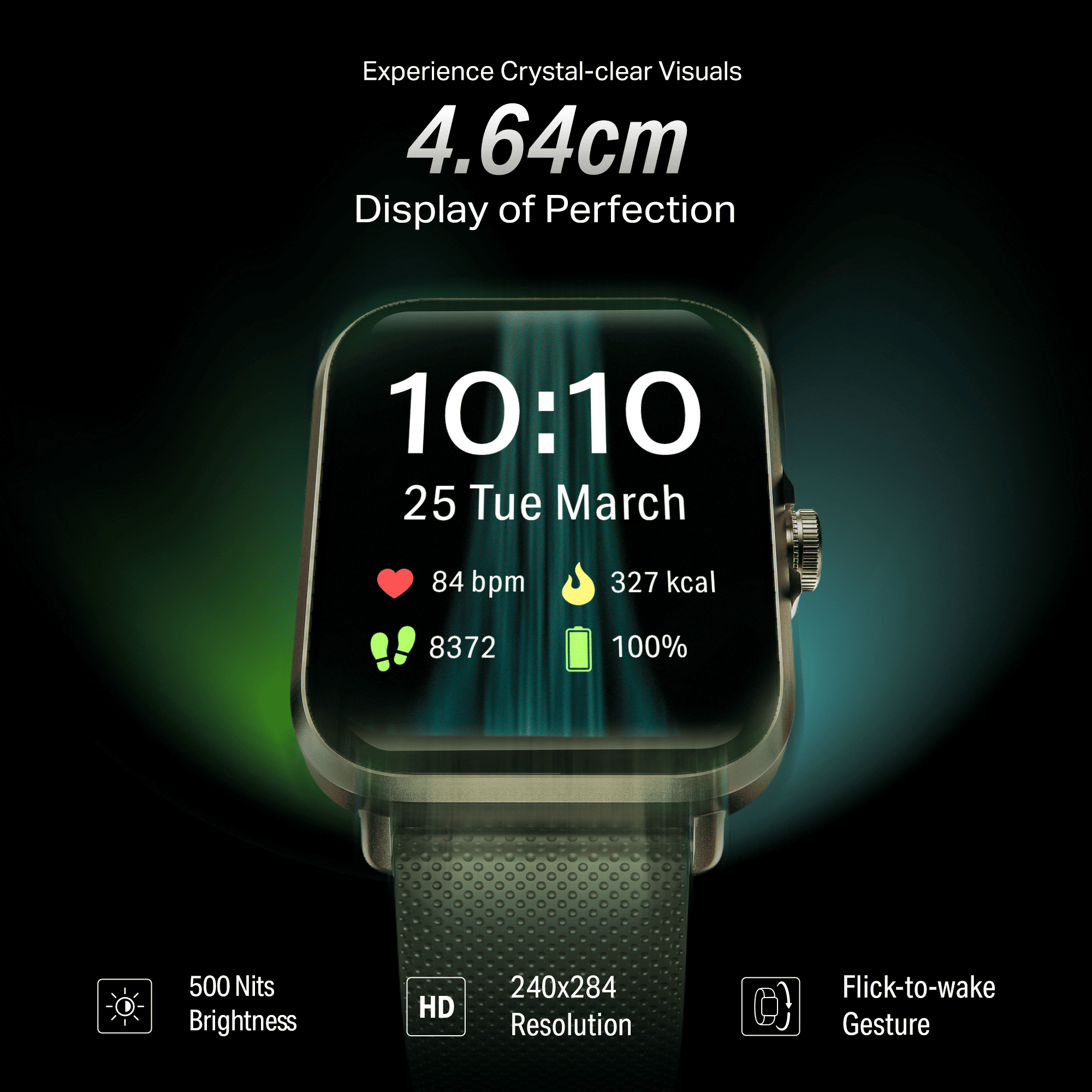 #Color_Jade Gold boAt Storm Infinity Smartwatch