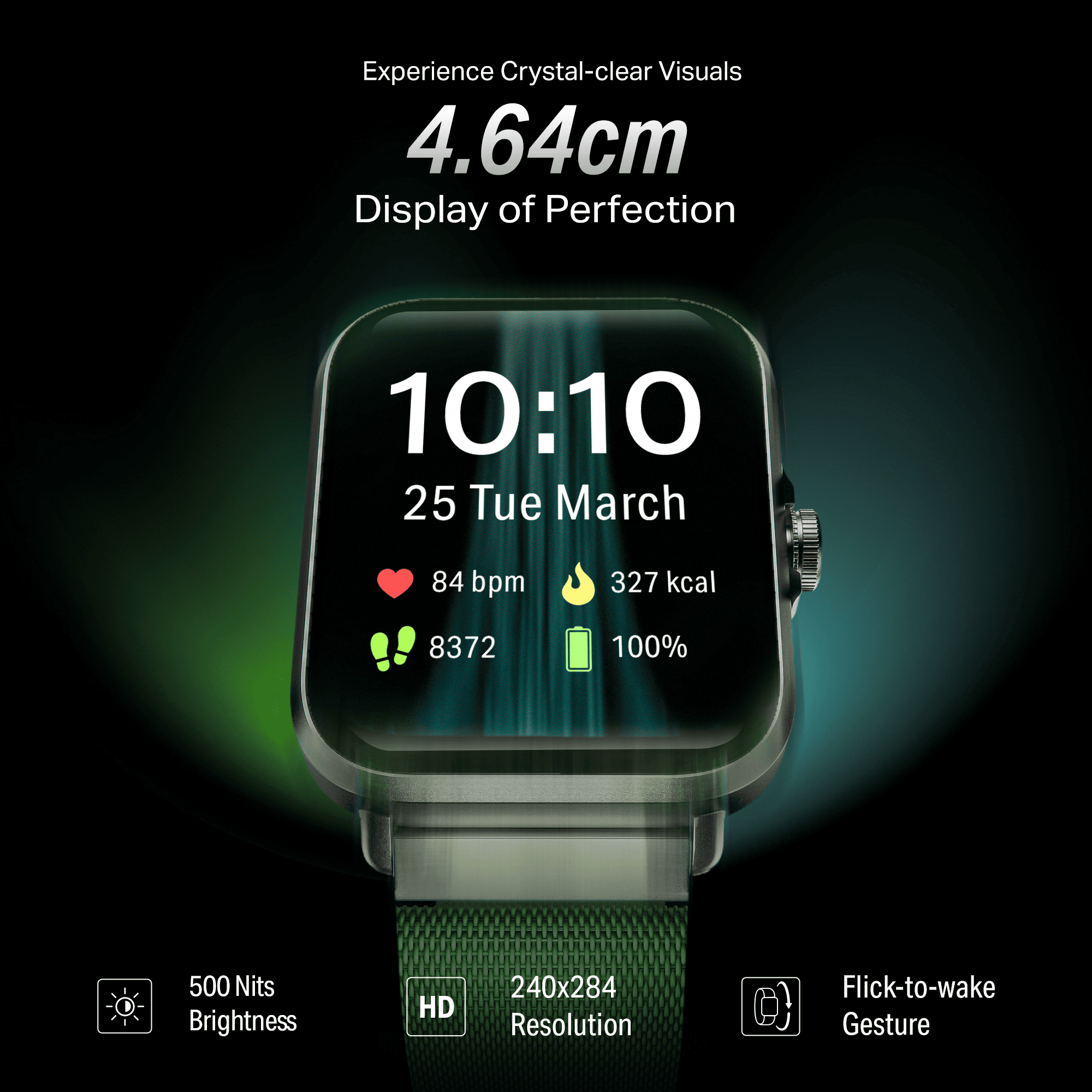 #Color_Sports Green boAt Storm Infinity Smartwatch