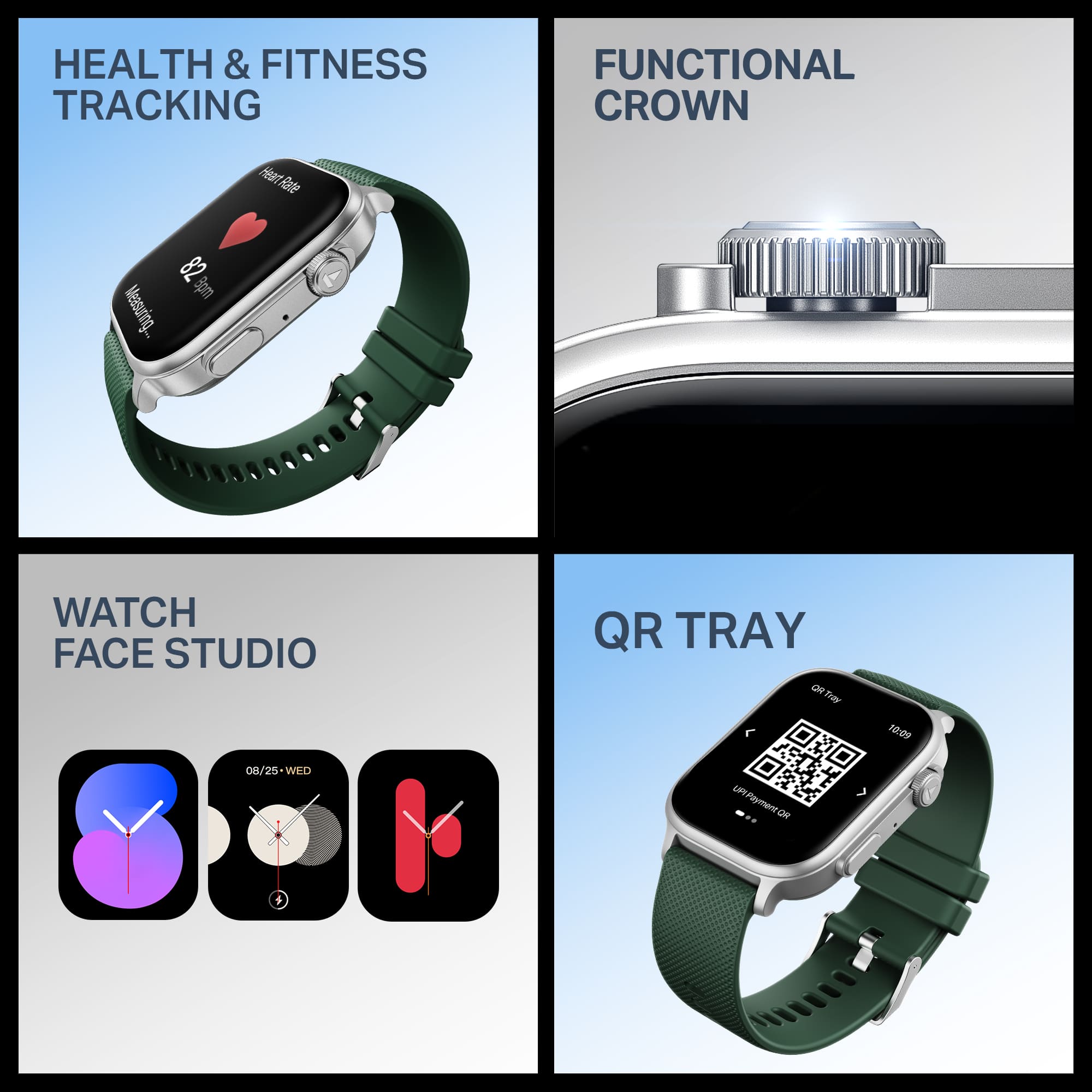 #Color_Deep Green boAt Storm Infinity Max Smartwatch