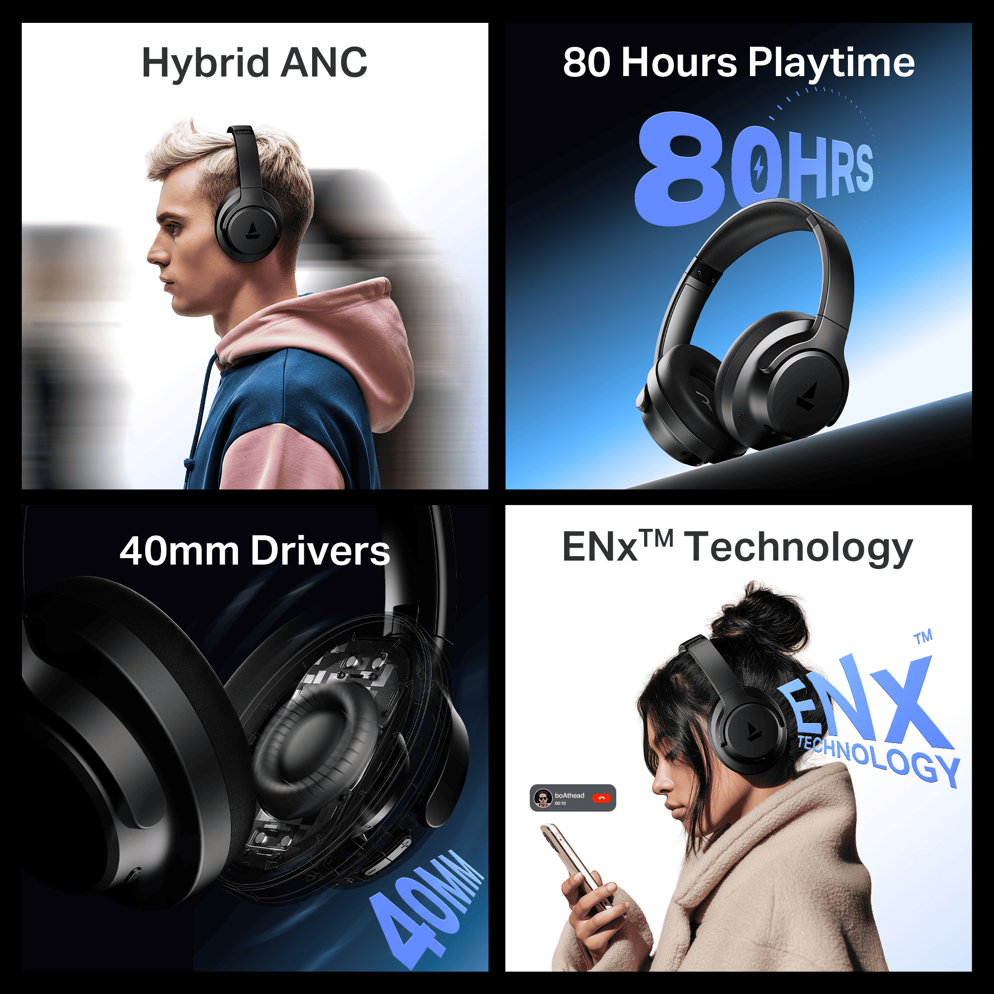 #Color_Cosmic black boAt Rockerz 512 ANC Headphones