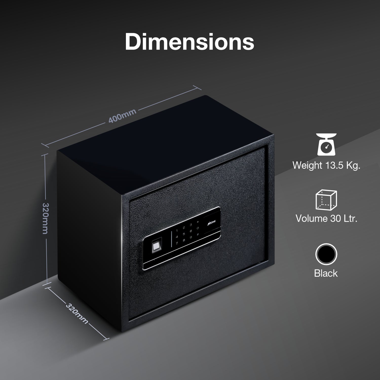 Ozone 30 Litres Wi-Fi Safe Locker