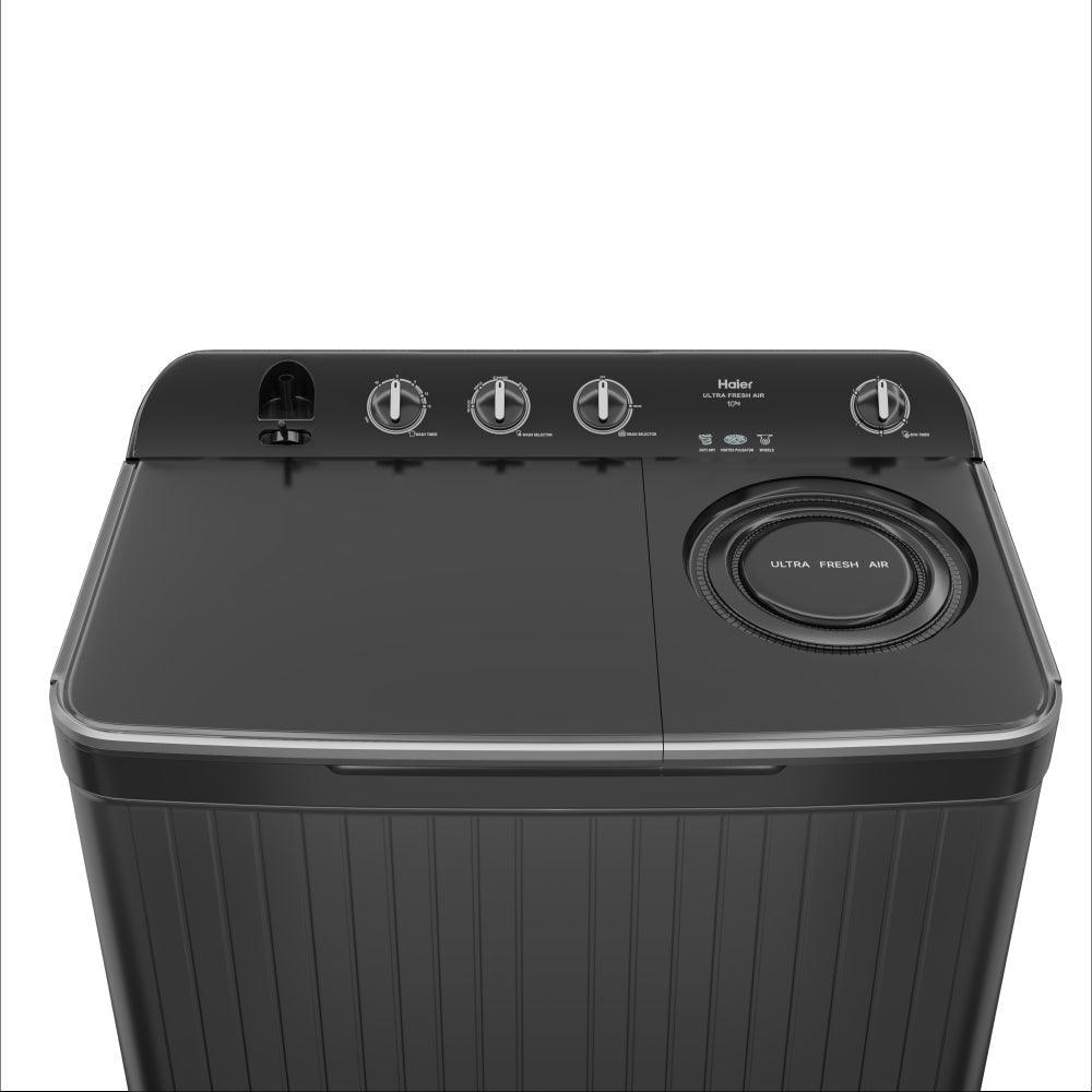 Haier HTW100-196BK 10 Kg Semi Automatic Top Load Washing Machine