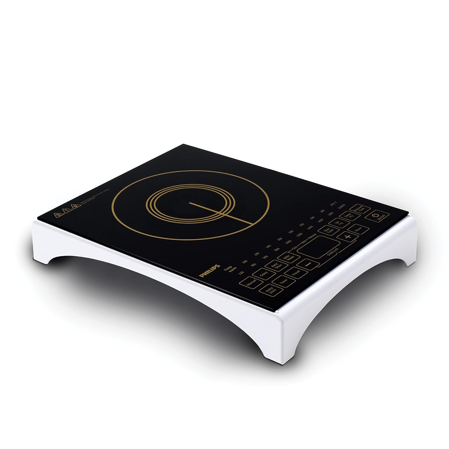 Philips Viva Collection Hd4938/01 2100 Watt Glass Induction Cooktop With Sensor Touch & Full Crystal Glass (Black)