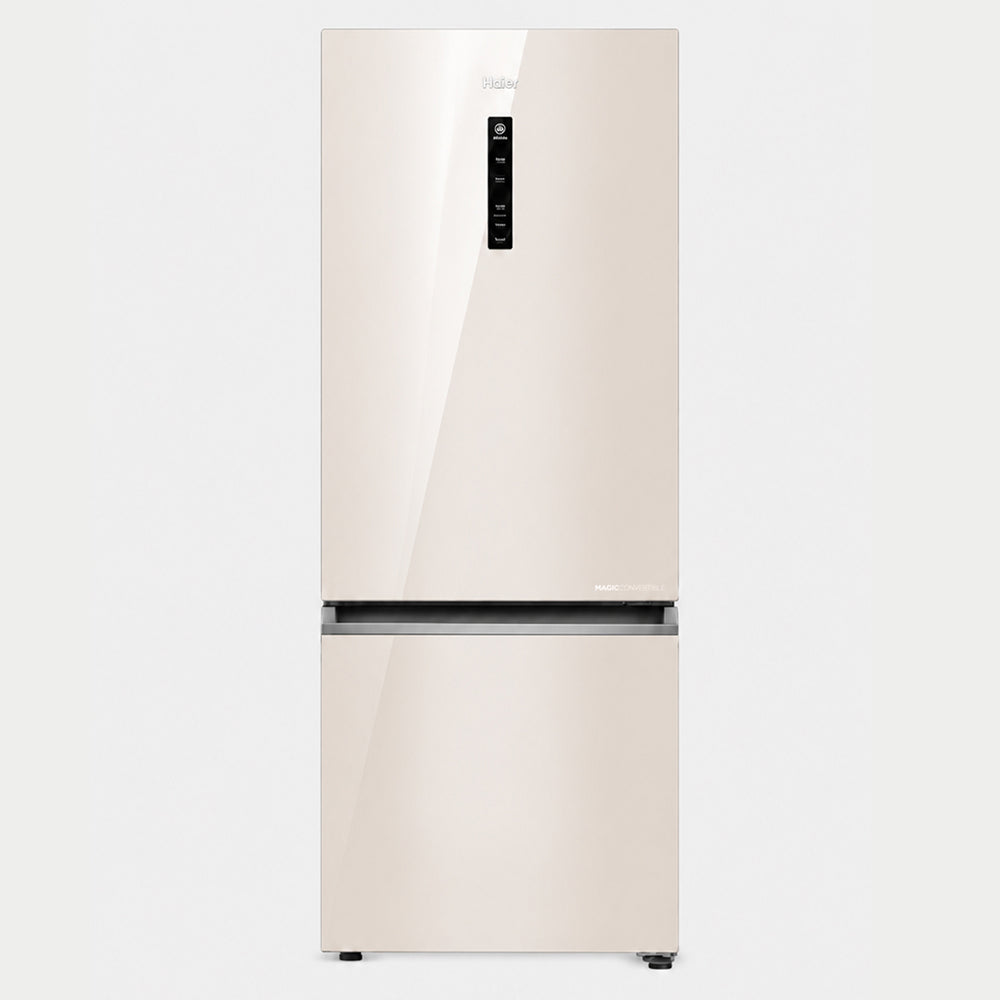 Haier 355L 2 Star Beige Glass Bottom Mount Refrigerator - HRB-4052PBGA-P