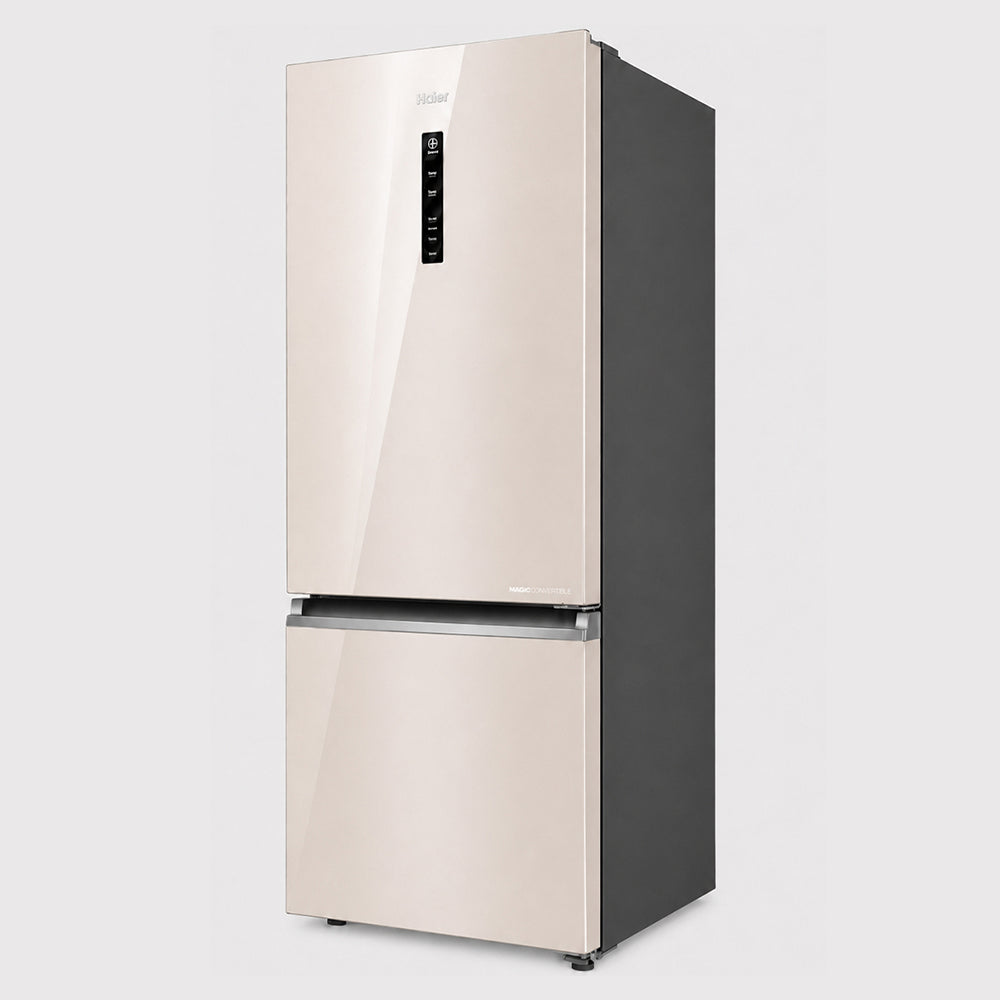 Haier 355L 2 Star Beige Glass Bottom Mount Refrigerator - HRB-4052PBGA-P