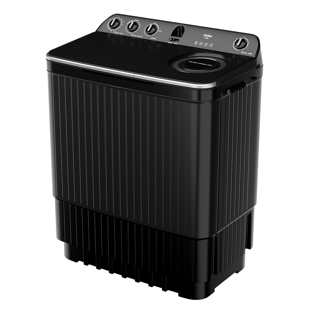 Haier 9 Kg 5 Star Semi Automatic Top Load Washing Machine HTW90-196BBK Black