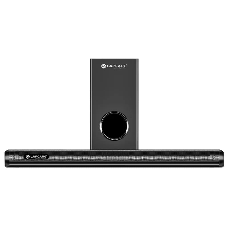 LAPCARE Elevate I Channel 2.1 Stereo soundbar with 160Watts Output Power, Bass Treble & Equalizer, 6.5" Driver Size, HDMI ARC, Optical, BT v5.3, Digital Display, Wall Mount and AUX,Black