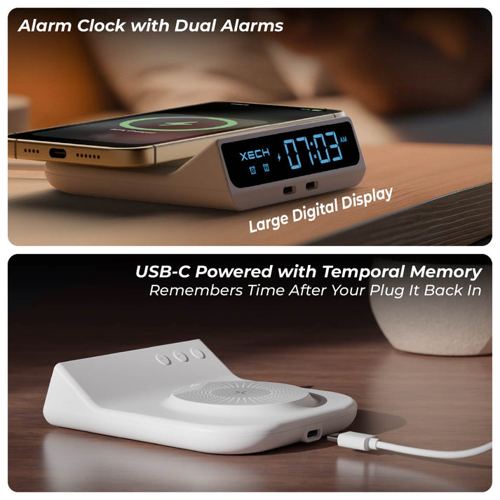 #XECH Quest Neo Wireless Charging Alarm Clock