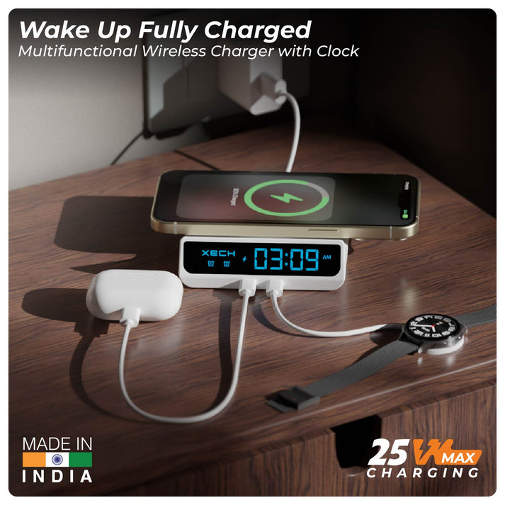 #XECH Quest Neo Wireless Charging Alarm Clock