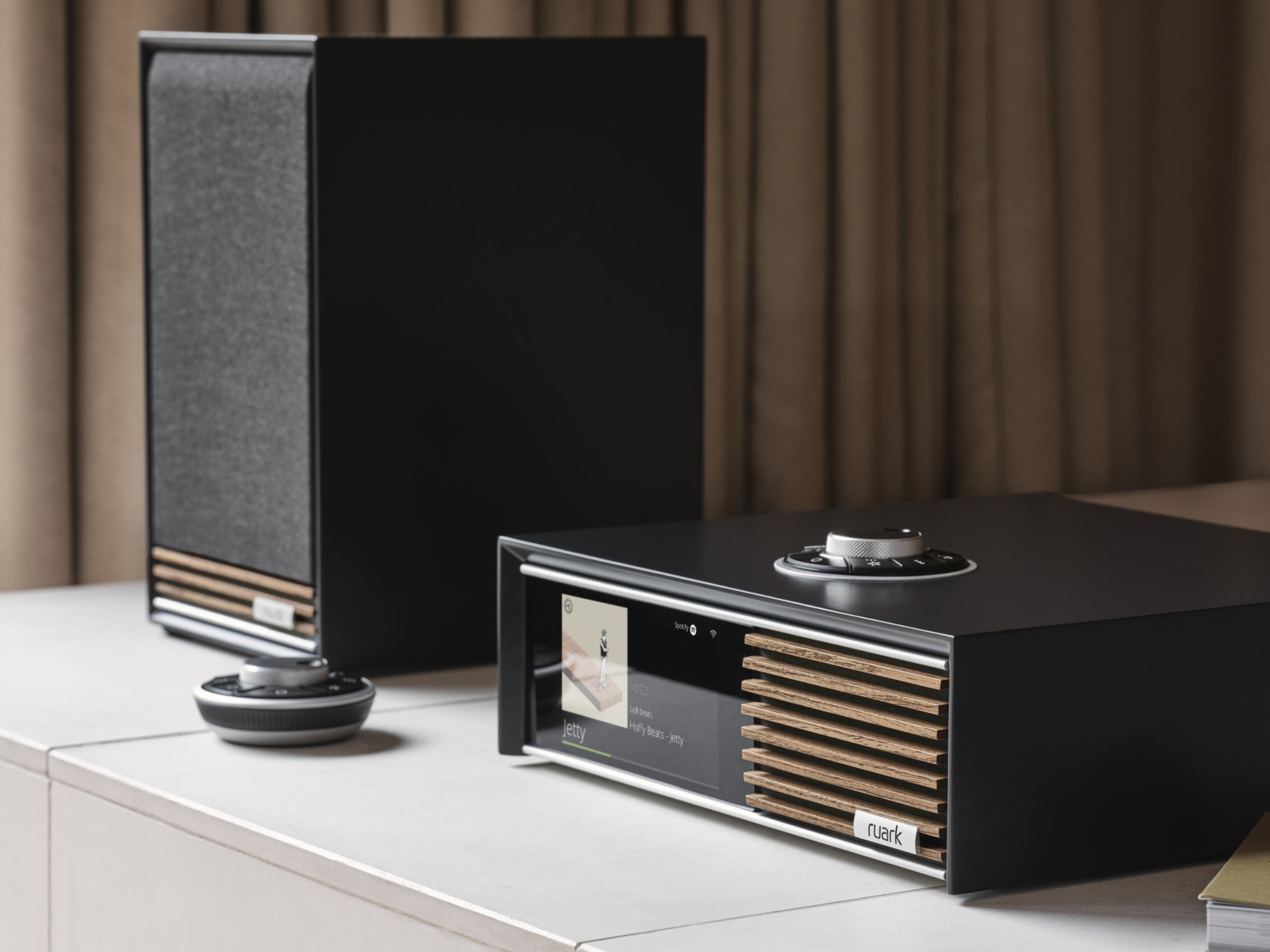 #Color_Satin Charcoal lacquer Ruark Sabre-R Bookshelf Speakers