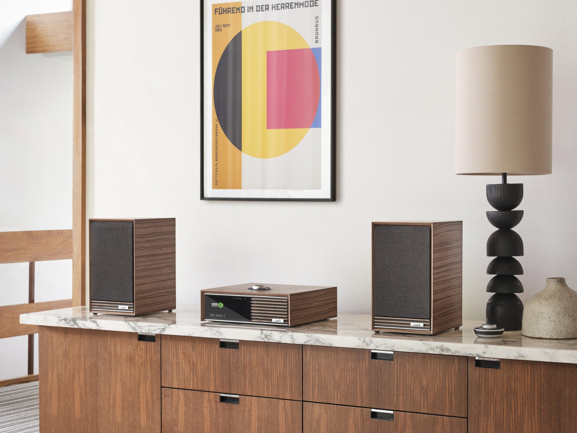#Color_Fused Walnut veneer Ruark Sabre-R Bookshelf Speakers
