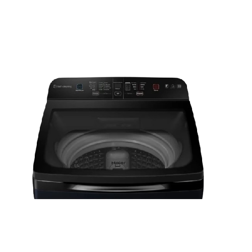 Haier HWM75-678EBK Washing Machine top view showing control panel and drum design.