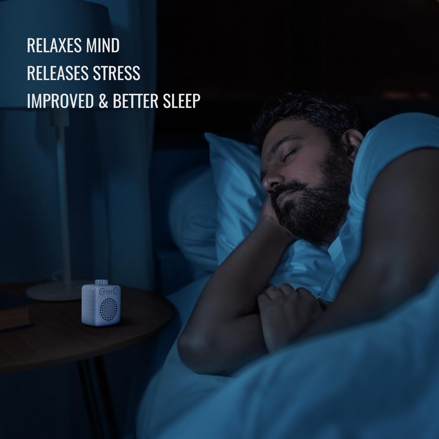 Sleep by Saregama Carvaan - Portable White Noise Player with 20 Soothing Sounds for Better Sleep, Stress Relief, Relax Mind and Body| Rechargable, Auto Timer