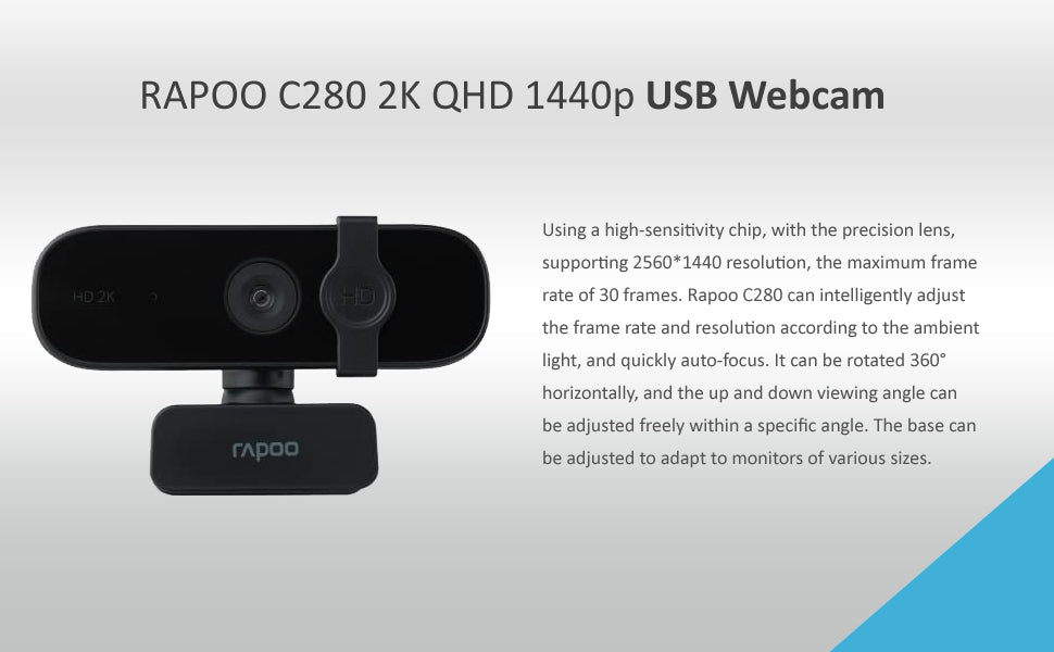 Rapoo C280 Quad HD Webcam with Privacy Cover