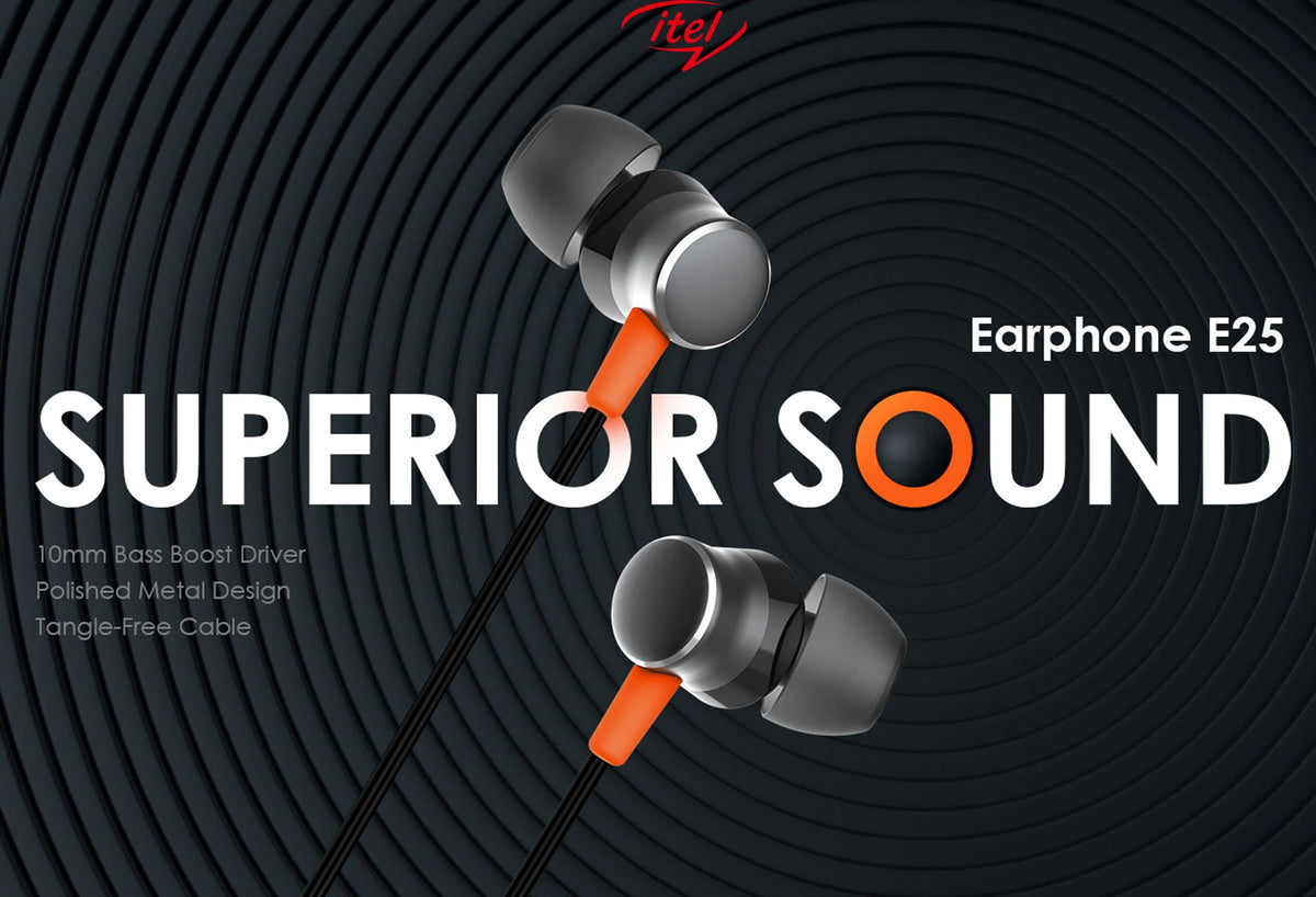 itel IEP-25 Wired Earphones with 10mm Drivers Vijay Telecom