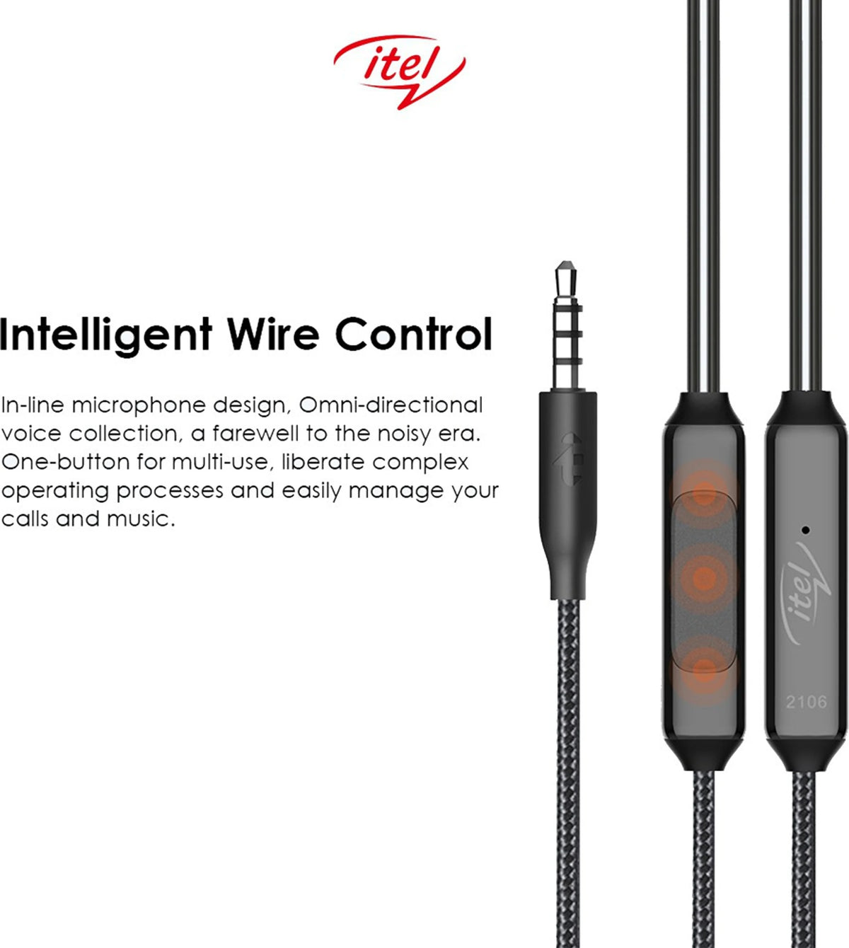 itel IEP-25 Wired Earphones with 10mm Drivers Vijay Telecom