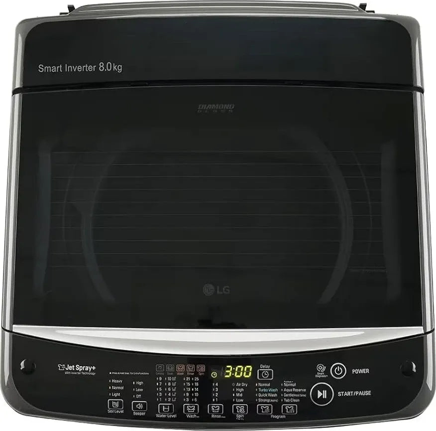 LG 8Kg Top Load Washing Machine- Smart Inverter Motor- Middle Black T80SNMB1Z