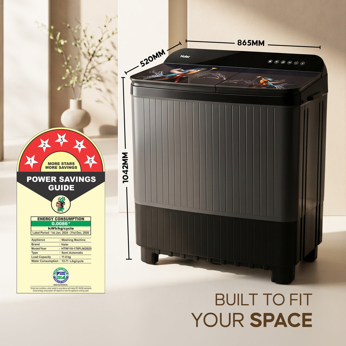 Haier HTW110-178FLN 11 Kg Washing Machine