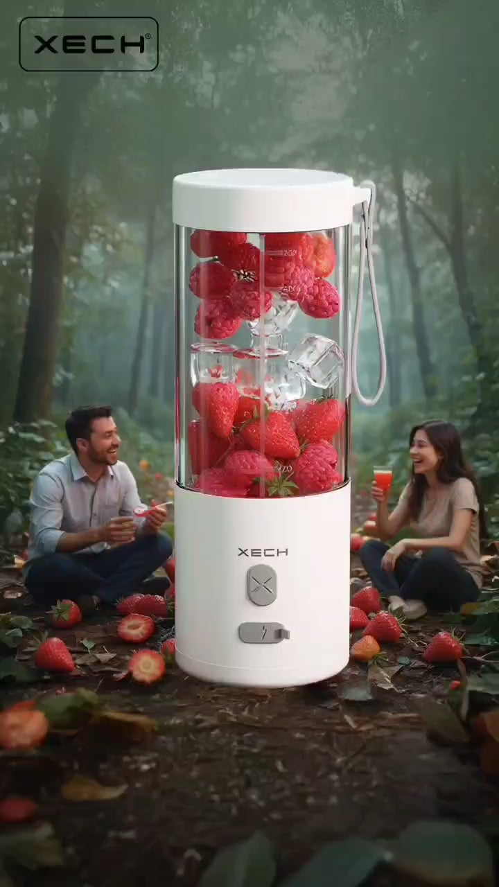 XECH Portable Blender For Smoothie And Juices Milk Shakes, Crushing Ice Fruit Juicer USB Rechargeable Battery 500 ML Hand Blender Built-in Jar (BlendX) XECH Portable Blender For Smoothie And Juices Milk Shakes, Crushing Ice Fruit Juicer USB Rechargeable Battery 500 ML Hand Blender Built-in Jar (BlendX)