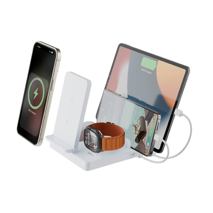 #Color_White_Wireless charging station for phone, earbuds, and smartwatch