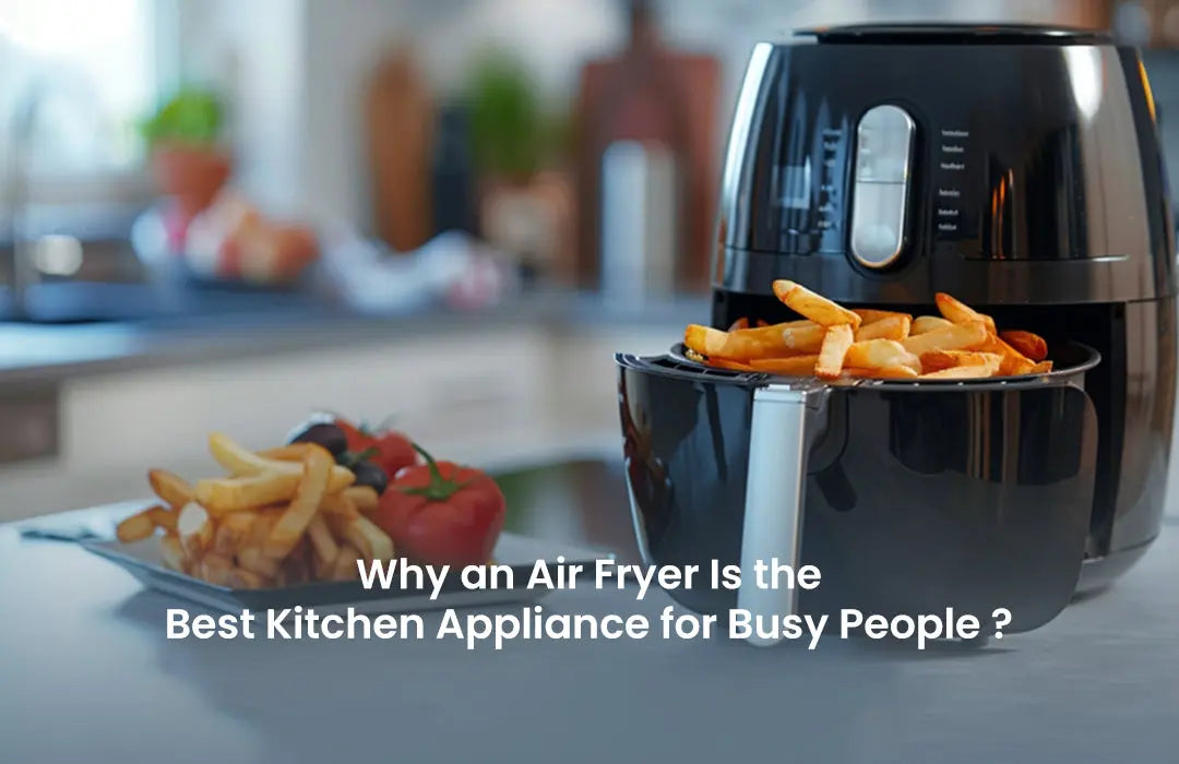 Air Fryer cooking fries, showcasing its convenience for busy people in the kitchen.