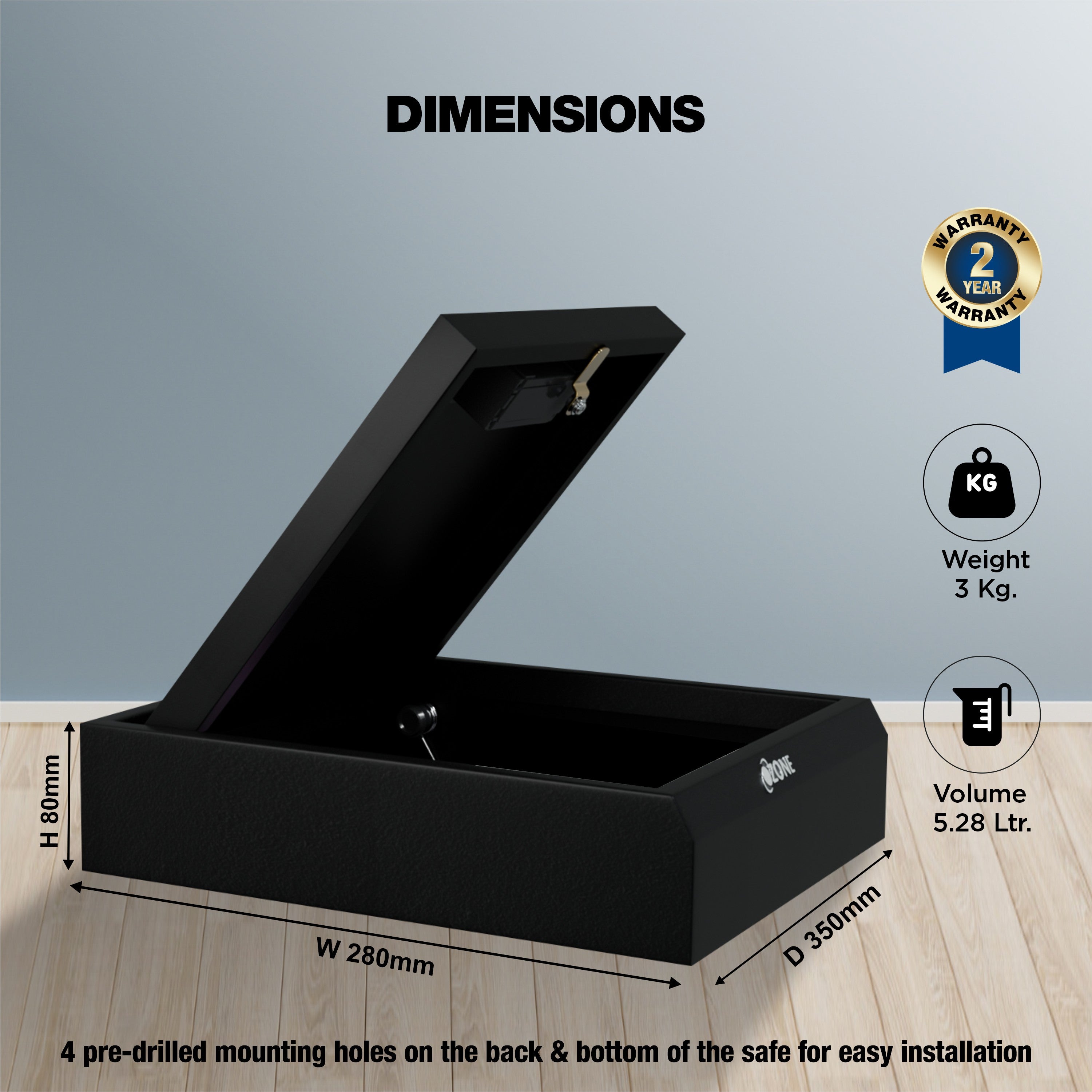 Ozone 5.28 Litres Digital Safe Locker