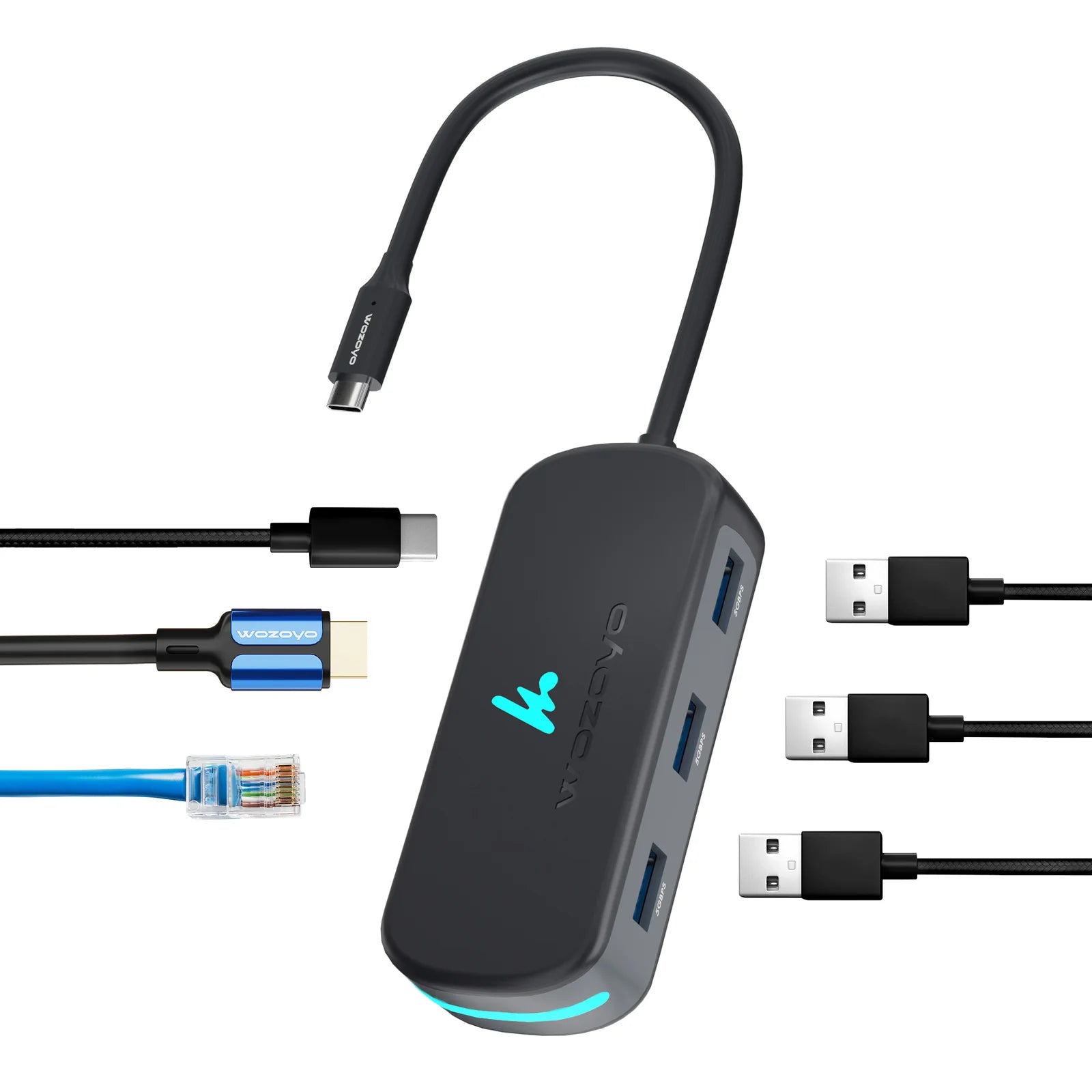 WOZOYO 6-in-1 USB Type-C Docking Station