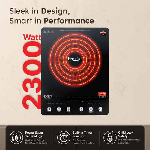 Prestige Sleeq 2300 Watts Induction Cooktop with 4KV Surge Protection