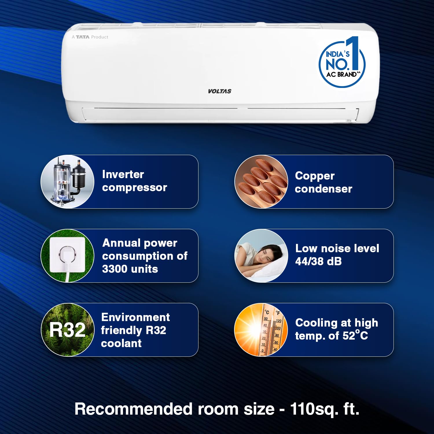 Voltas AC 1 Ton 3 Star Inverter Split – Vectra Elegant