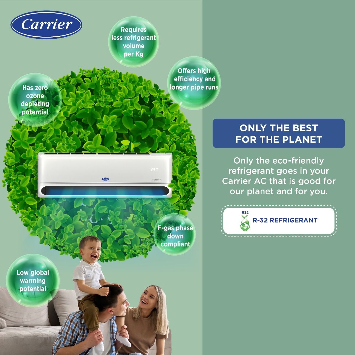 Carrier 1 Ton 3 Star Hybridjet Inverter Split AC (Copper, Convertible 6-in-1 Cooling,Anti Viral Guard & Smart Energy Display, 2025 Model,Indus Exi,CAI12IN3R34F0,White)