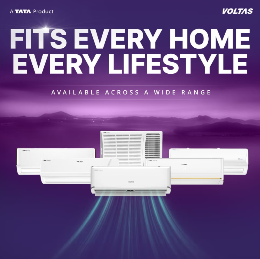 Voltas AC 1.5 Ton 3 Star Inverter Split – Vertis AI (Zest Gold)