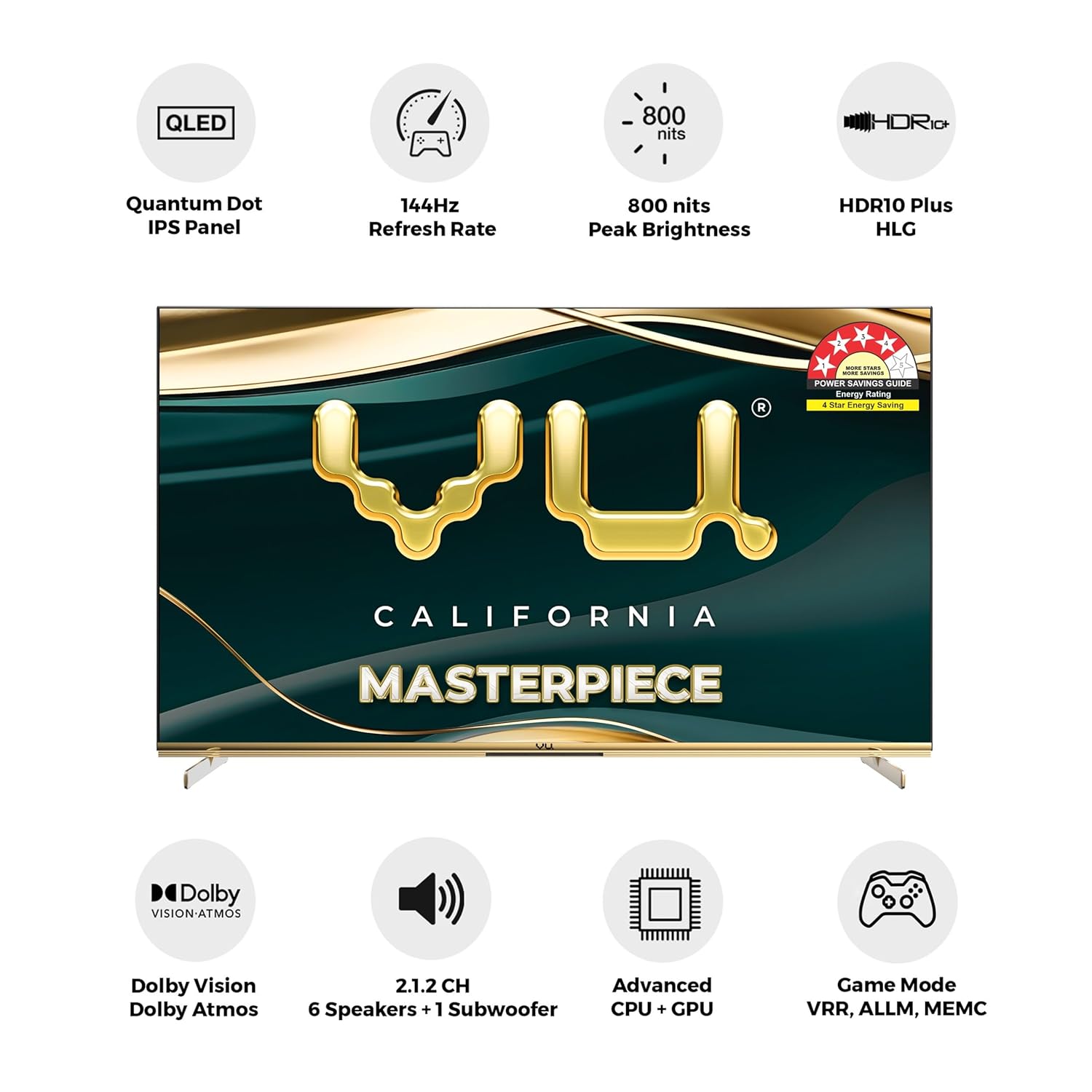 Vu 189cm (75 Inches) Masterpiece Frame Series 4K QLED Smart Google TV
