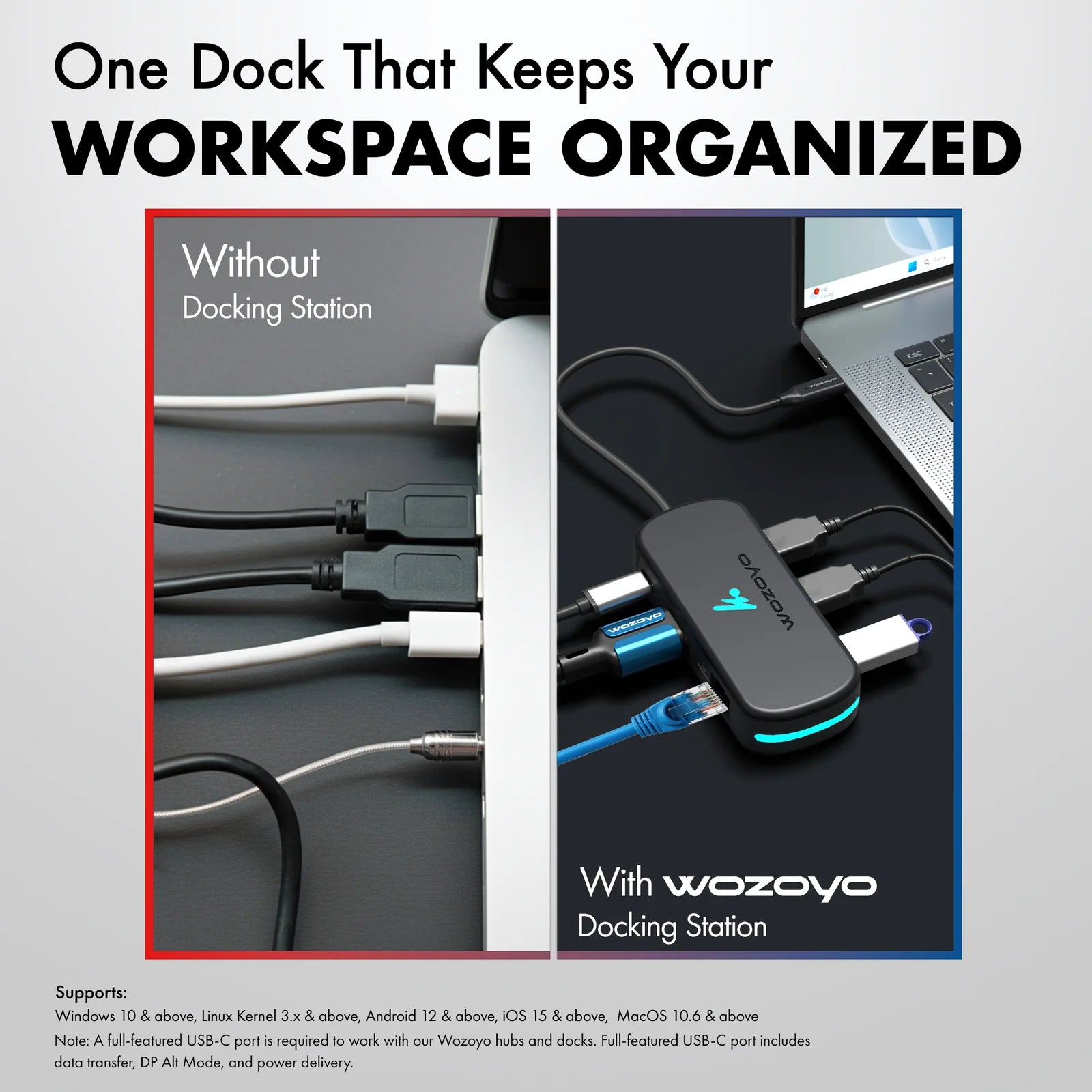 WOZOYO 6-in-1 USB Type-C Docking Station