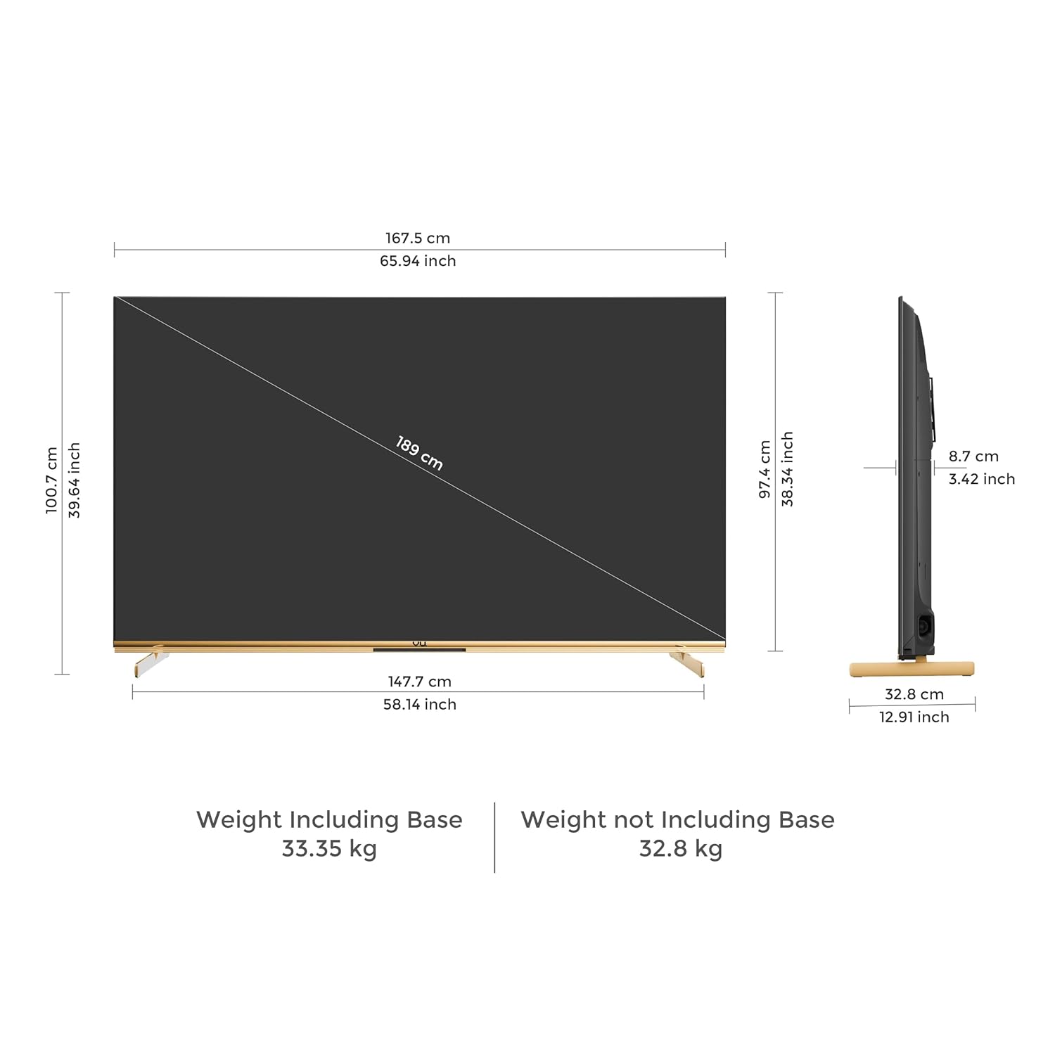 Vu 189cm (75 Inches) Masterpiece Frame Series 4K QLED Smart Google TV