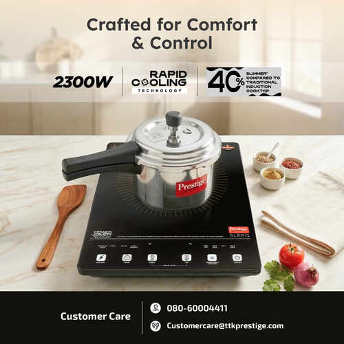 Prestige Sleeq 2300 Watts Induction Cooktop with 4KV Surge Protection