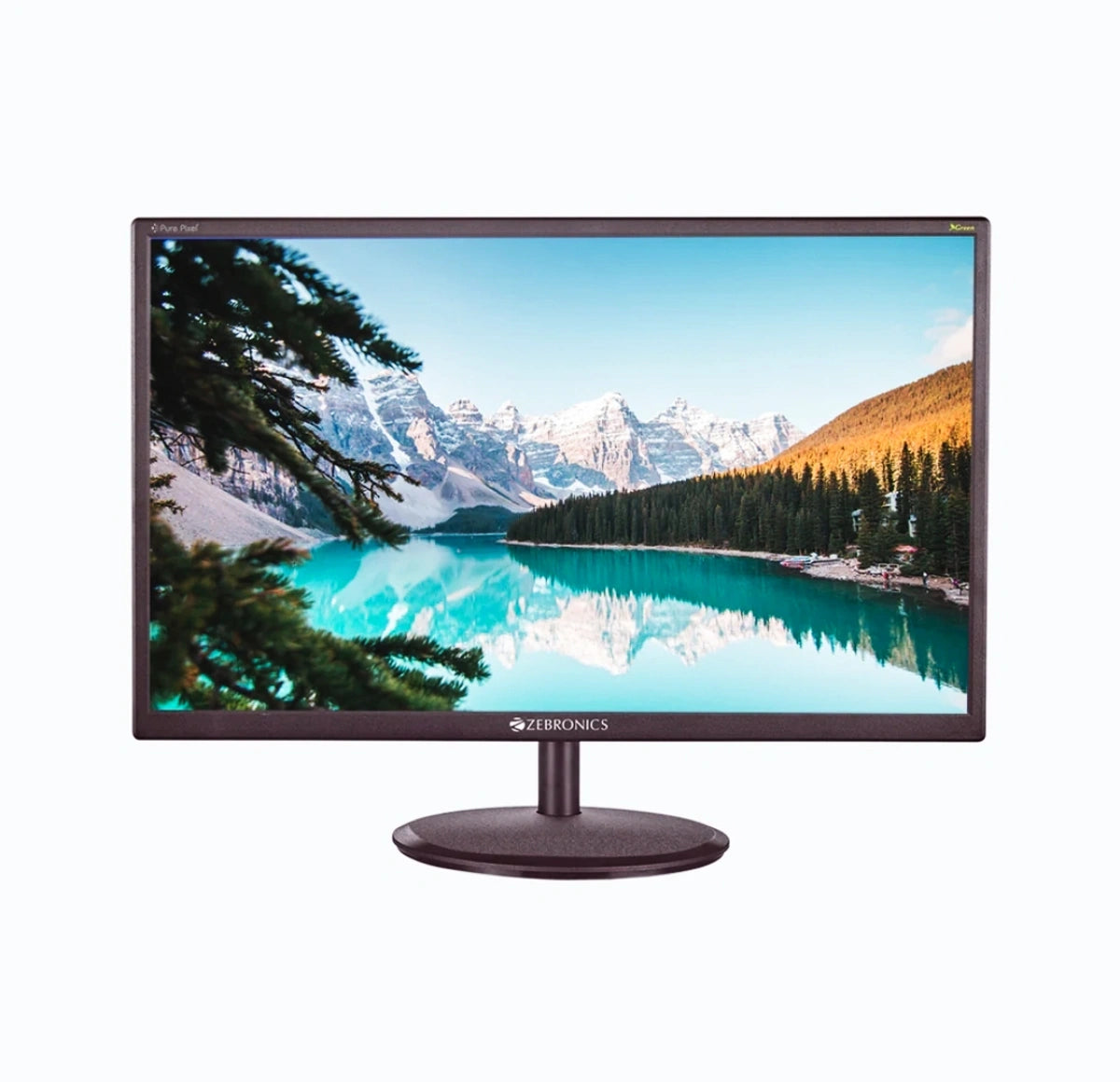 Zebronics Zebster ZE19HD 19 inch LED Monitor showcasing a stunning landscape for vibrant visual clarity.