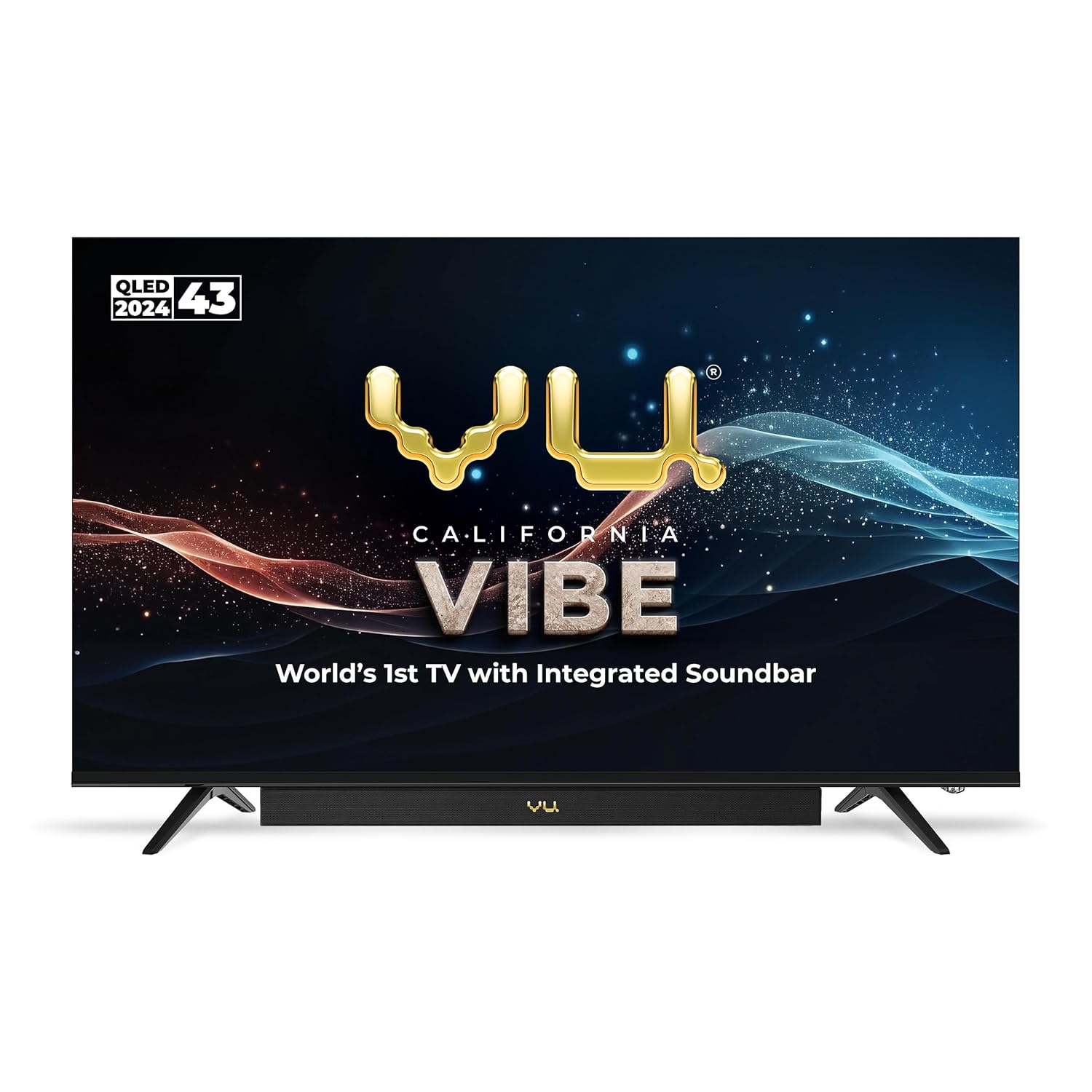Vu 108cm (43 inches) Vibe Series QLED 4K Google TV 43VIBE24 (Black) With 3 Year Warranty