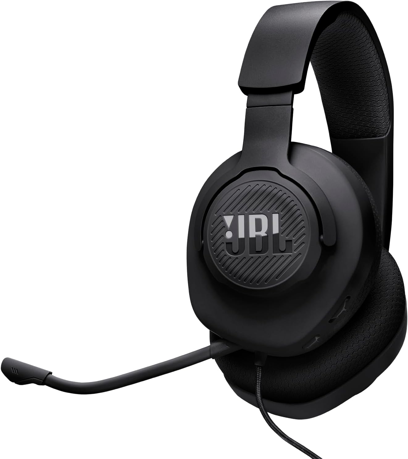 JBL Quantum 100M2 - Wired Over-Ear Gaming Headset with omnidirectional, Detachable mic with Mute Option and Fabric-Covered Memory Foam Ear Cushions, Compatible with All Platforms