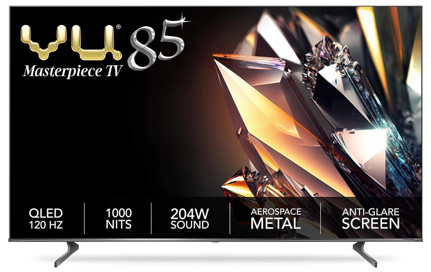 Vu 215 cms (85 inches) Masterpiece Series 4K Ultra HD Smart QLED TV 85QV (Jetplane Grey) With 3 Year Warranty