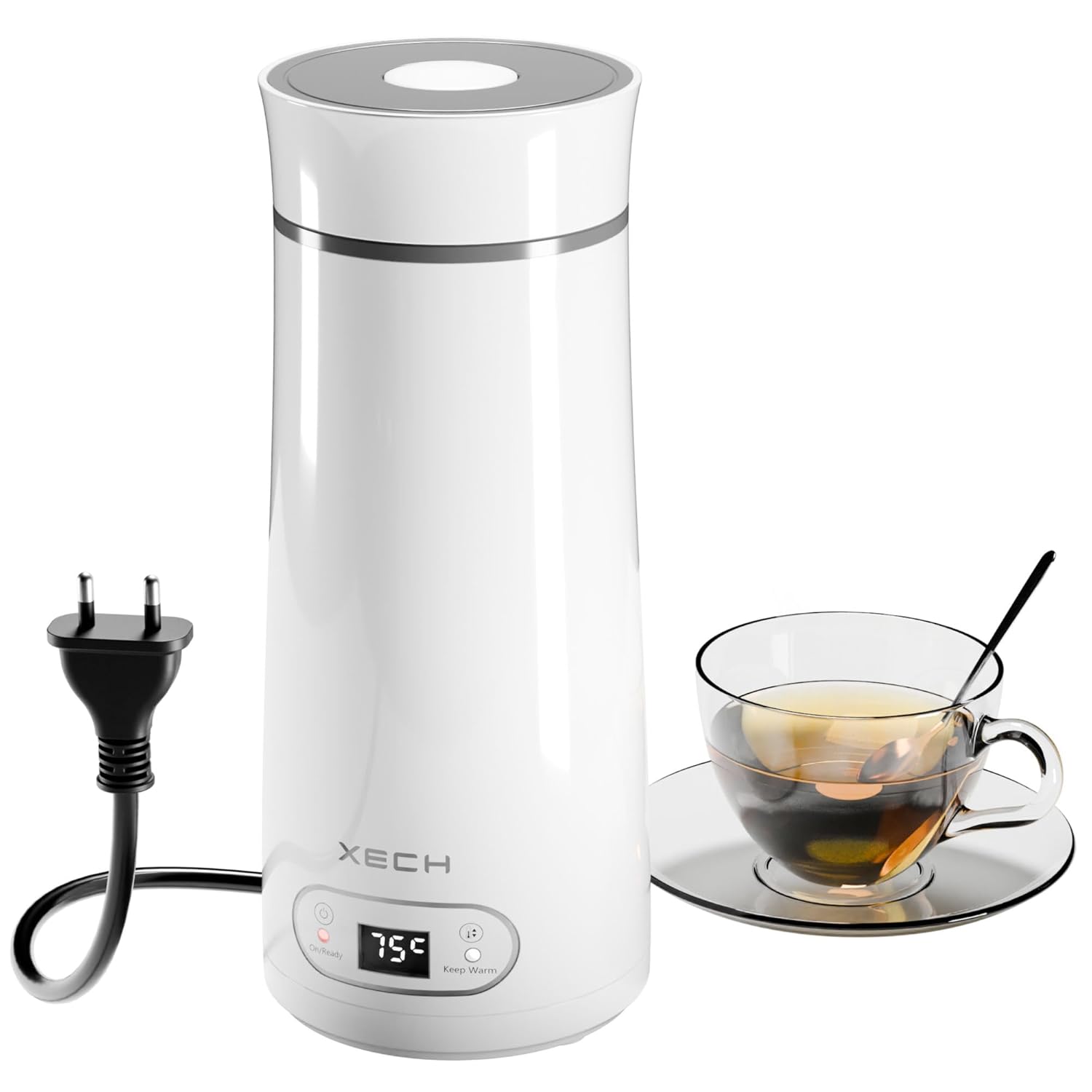 XECH Small Electric Kettle For Travel Hot Water Mini Kettle In-Built Cable Portable Bottle Design 300W Heating Element to Boil Water and Prepare Tea Coffee without Milk (Hydroboil Lite)