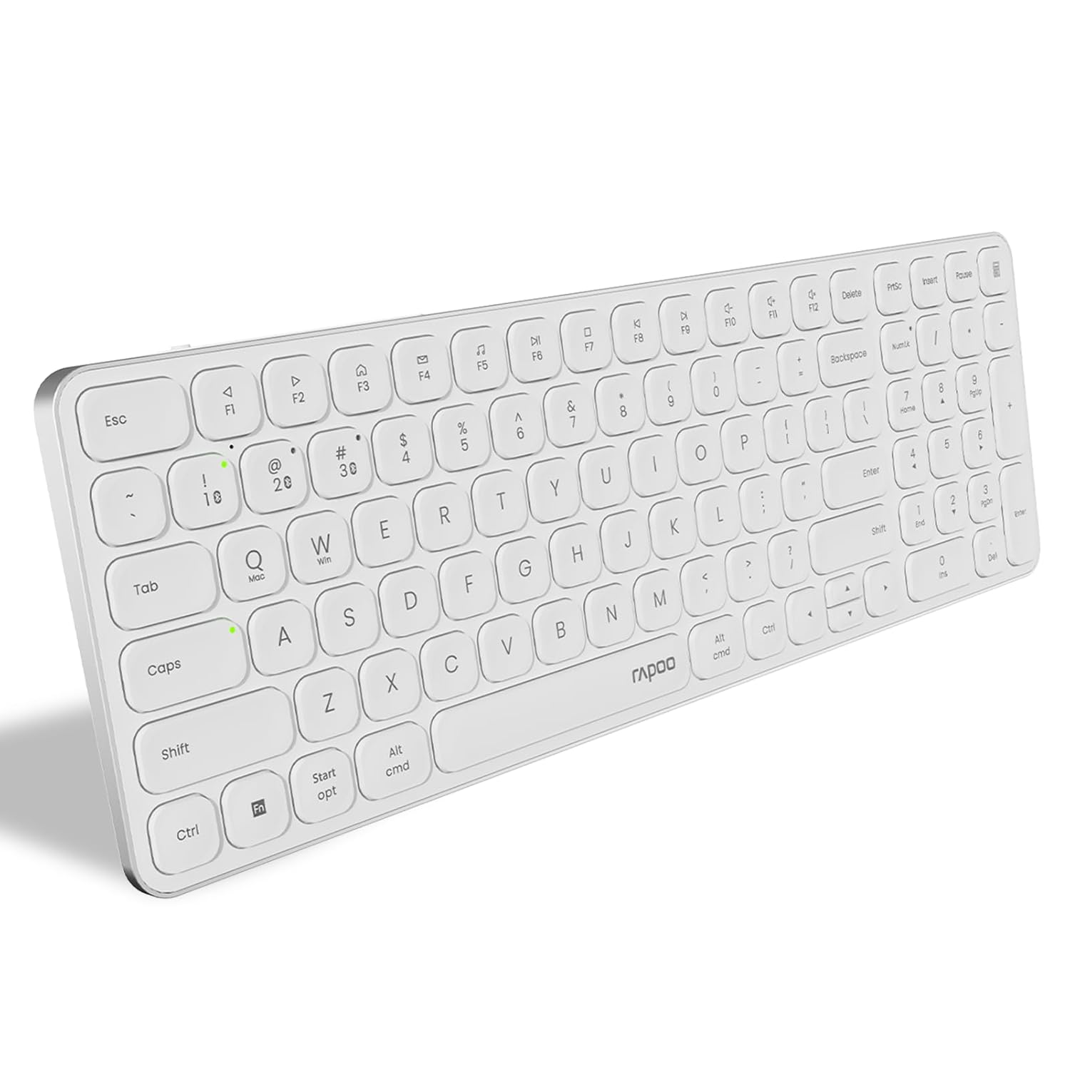 Rapoo E9350L Bluetooth Wireless Multi-Device Keyboard(4 Devices), Numpad, Led Indicators, Ultra-Thin, Ergonomic, Compatible with Windows, iOS, Android, Tablets, Smartphones - 3-Year Warranty