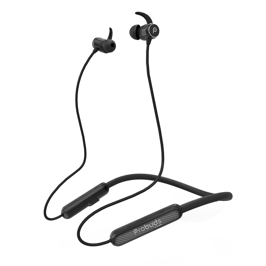 Probuds N41 Wireless Bluetooth Neckband (with Mic) | 35+ hrs Playtime | ENC | 12 hrs Fast Charge in 10 mins | Water Resistant (IPX6) | BT V5.3 | 50ms Low Latency | Dual Device Pairing