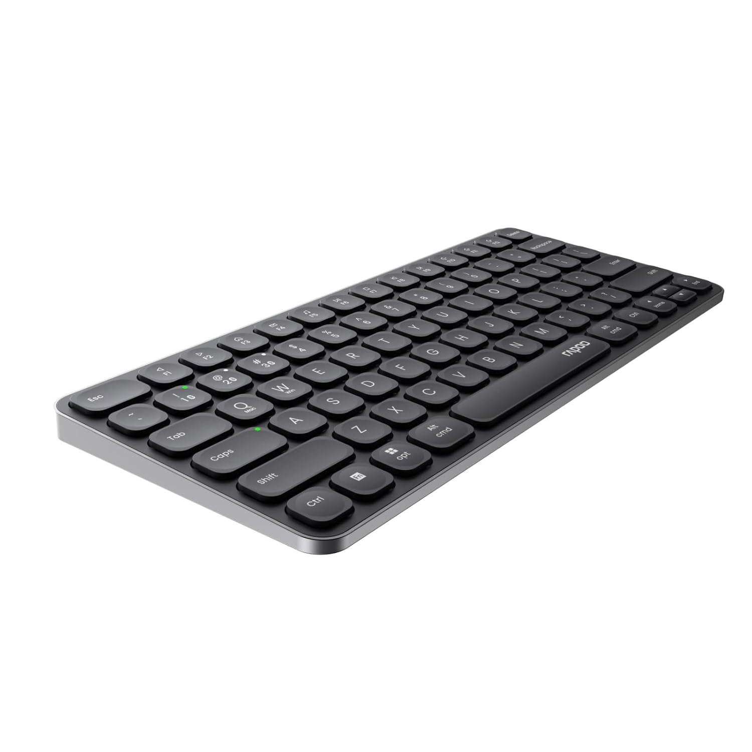 Rapoo E9050L Bluetooth Wireless Multi-Device Keyboard(4 Devices), Rechargeable, Led Indicators, Ultra-Thin, Ergonomic, Compatible with Windows, iOS, Android, Tab, Smartphones - 3-Year Warranty