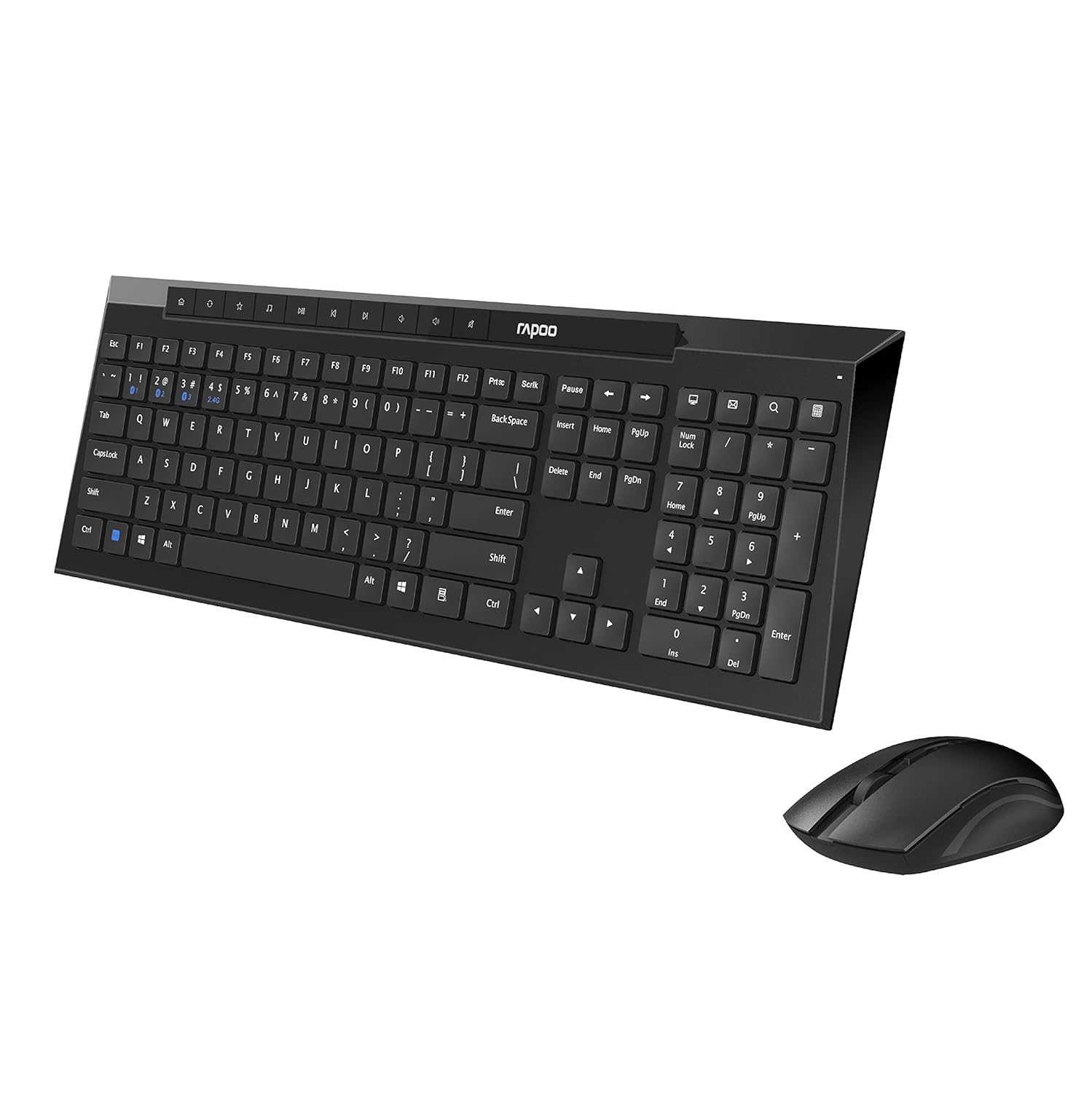 RAPOO 8210M Multi-Mode Keyboard & Mouse Bluetooth 3.0/4.0 Wireless 2.4 GHz 1300 DPI Combo