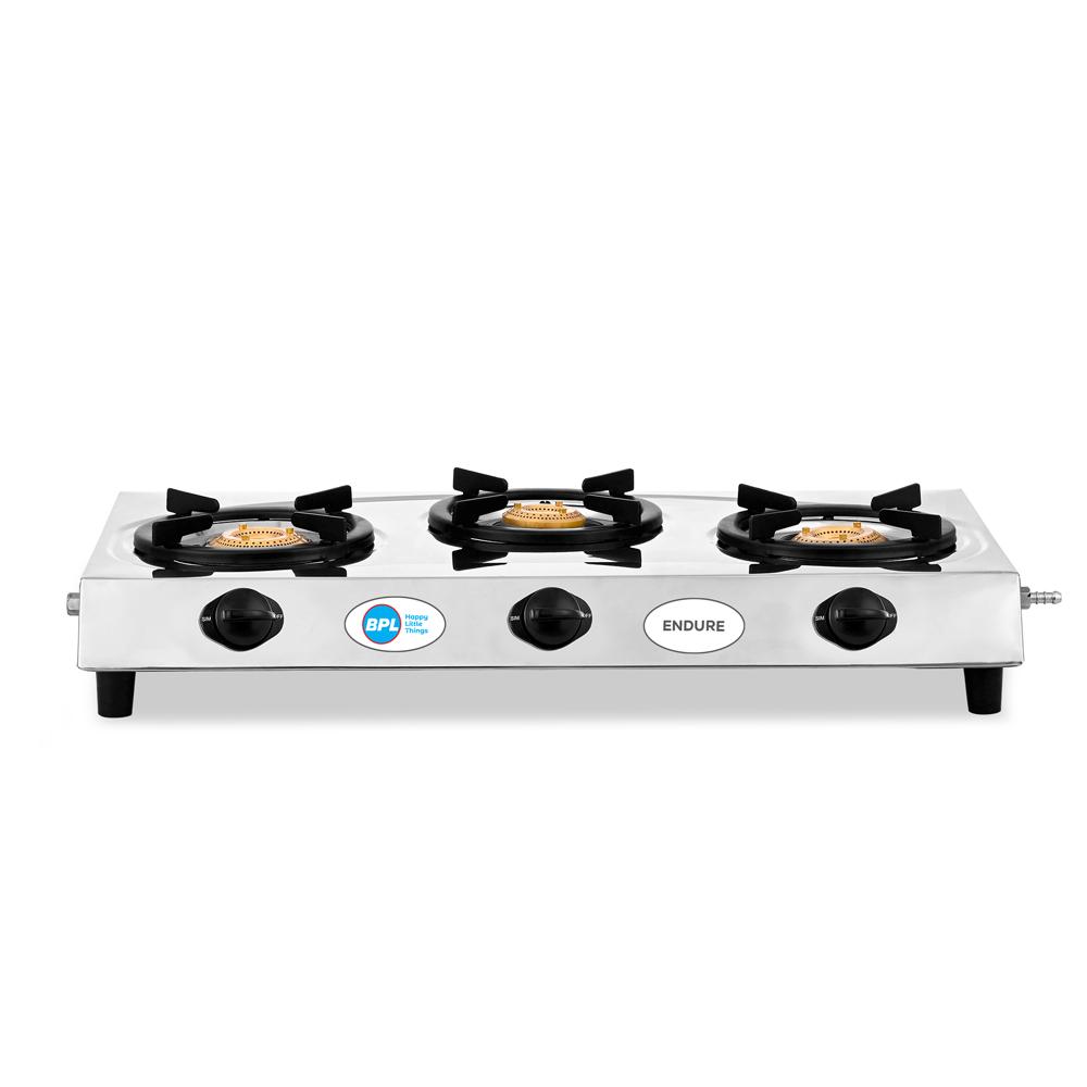 BPL BGSSSB2303B 3-Burner Stainless Steel Gas Stove, ISI Certified