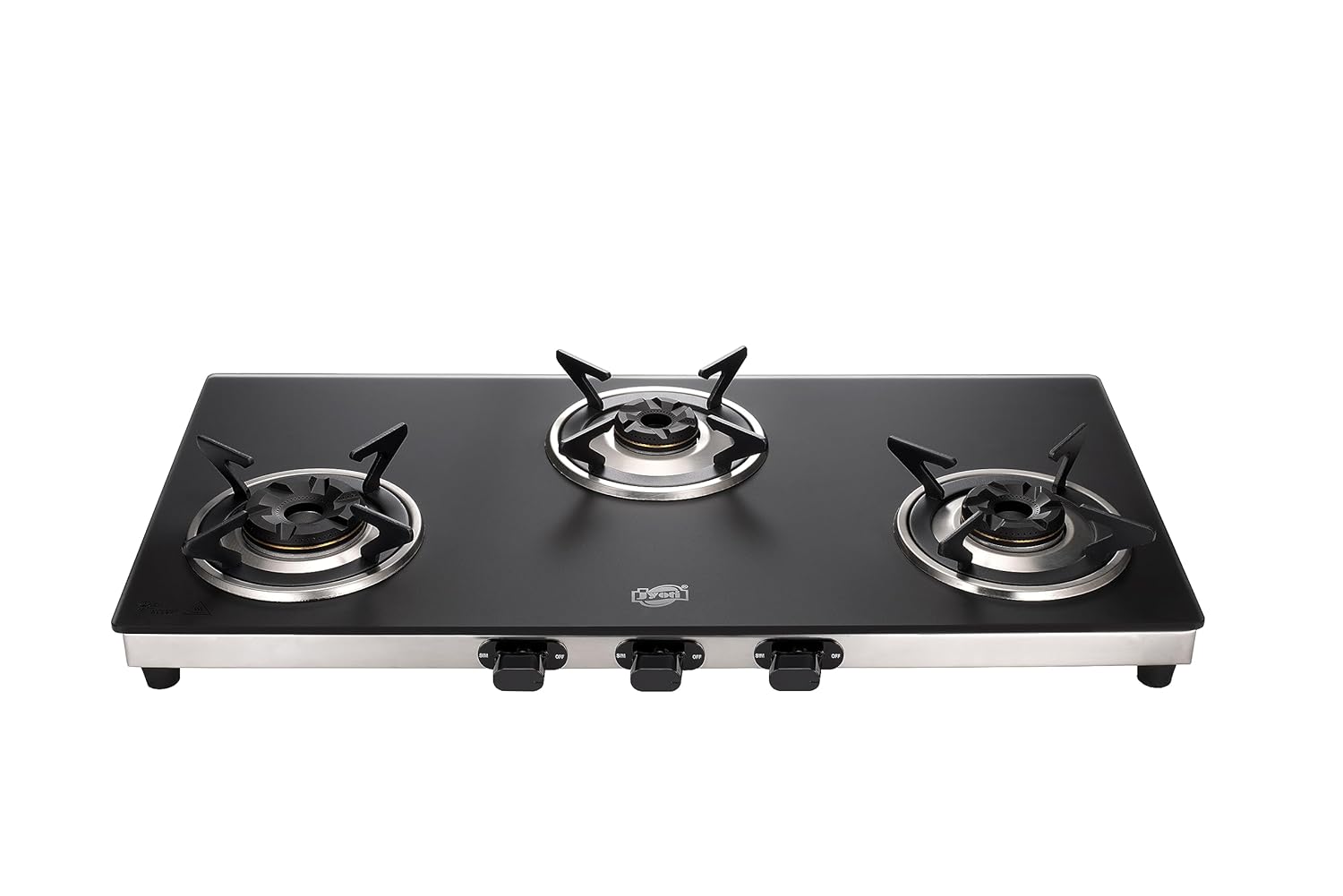 Jyoti Glass Cooktop | 3 burner Gas Stove| Gas Saving 3D 327 SLEEK NA MATTE