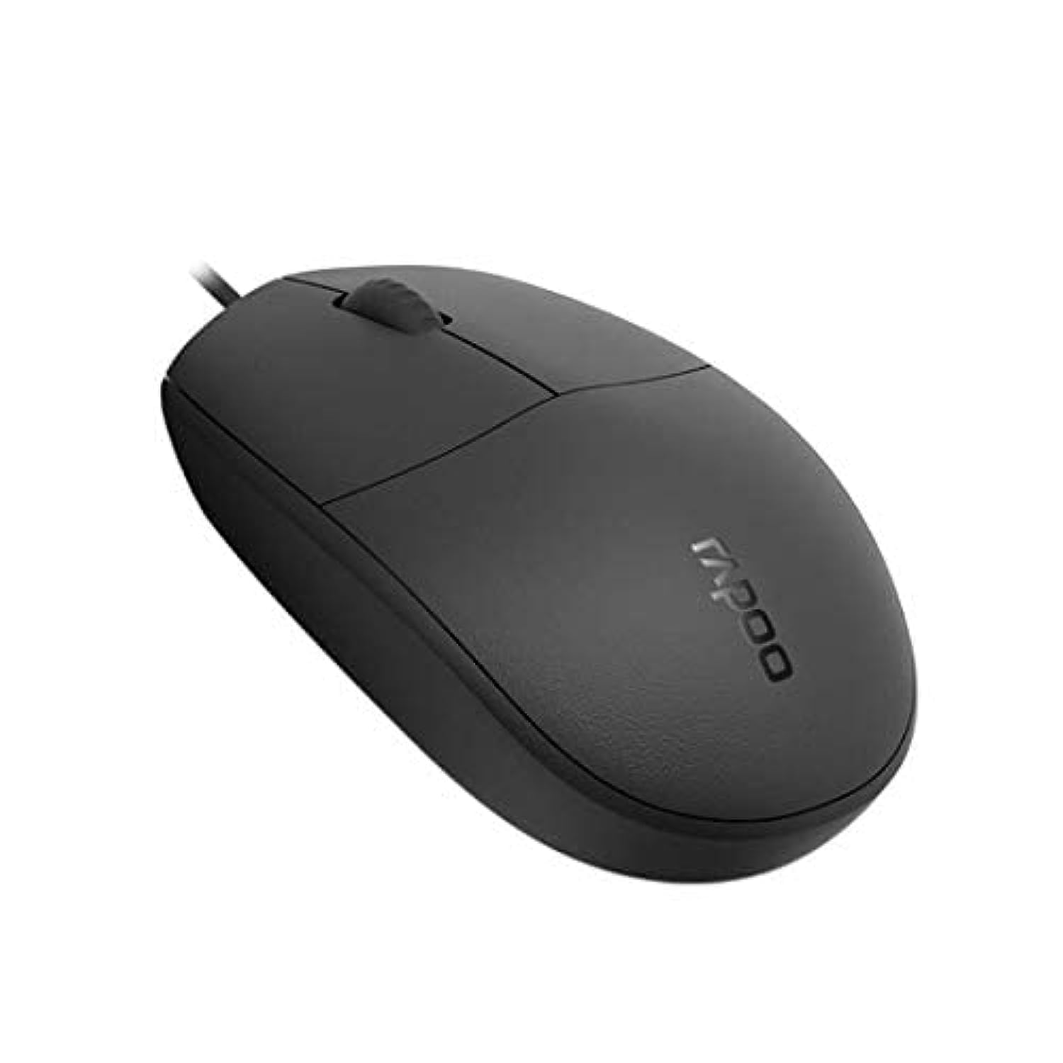 RAPOO Wired Computer Mouse,1000 DPI Optical Mice with Ergonomic Shape, 3-Button USB Corded Mouse for Windows PC Laptop Desktop Notebook, N200