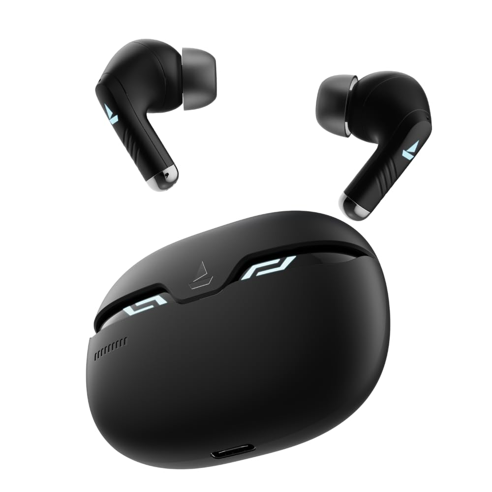 boAt Immortal 101 TWS Earbuds with Beastᵀᴹ Mode(40ms Low Latency), 30 HRS Playtime, Blazing LEDs, Quad Mics with ENx Tech, ASAP Charge & BTv5.3